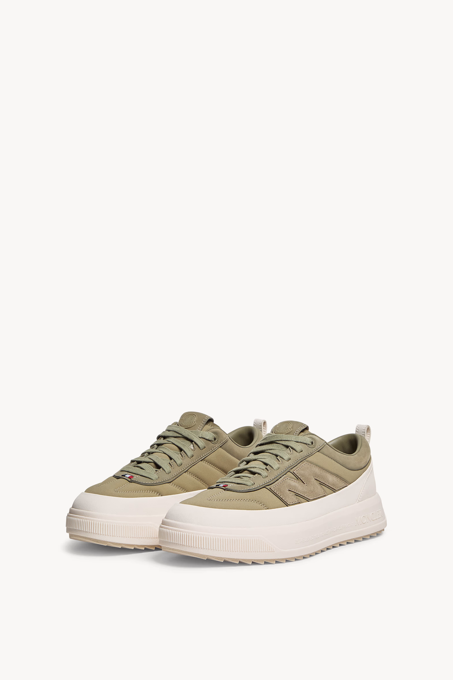 Moncler Altive Nubuck & Suede Sneakers Men Sage Green Moncler 4